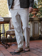 Beige Cotton/Linen Pants