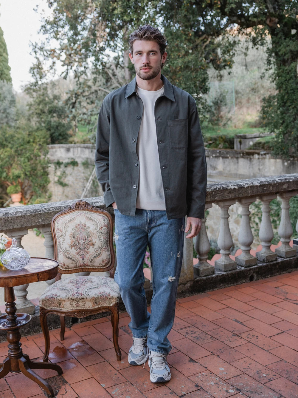 Vintage Washed Blue Damaged Denim Jeans