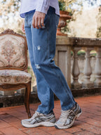 Blue Distressed Denim Jeans
