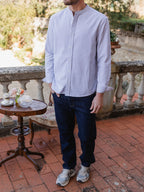 Henley-Shirt mit breiten schwarzen Streifen