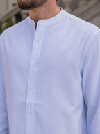 Light Blue Stripe Henley Shirt