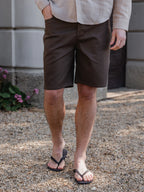 Dark Brown Denim Shorts
