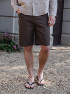 Dark Brown Denim Shorts