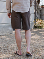 Dark Brown Denim Shorts