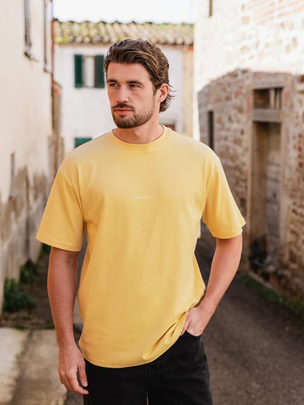 Gelbes Oversized-T-Shirt Tuscany