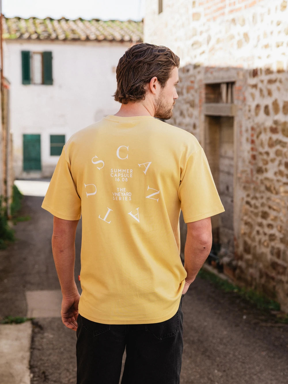 Gelbes Oversized-T-Shirt Tuscany