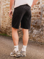 Washed Black Denim Short