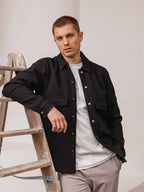 Black Button Overshirt Sample