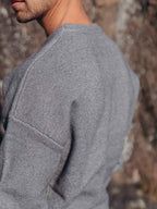 Grey Oversized Knitted Sweater Sample