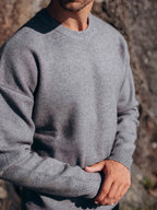 Grey Oversized Knitted Sweater Sample