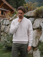 Beige Melange Knit Oversized Sweater