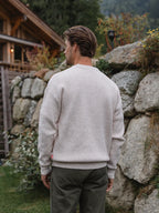 Beige Melange Knit Oversized Sweater