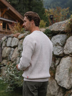 Beige Melange Knit Oversized Sweater