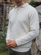 Off White Detail Button Polo