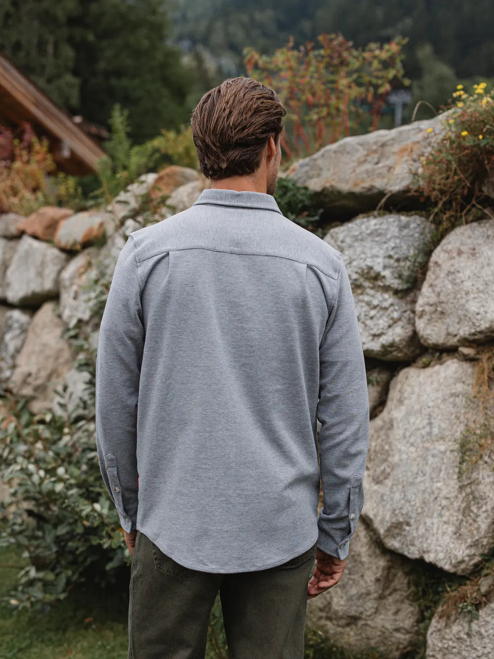 Grey Structured Button Up