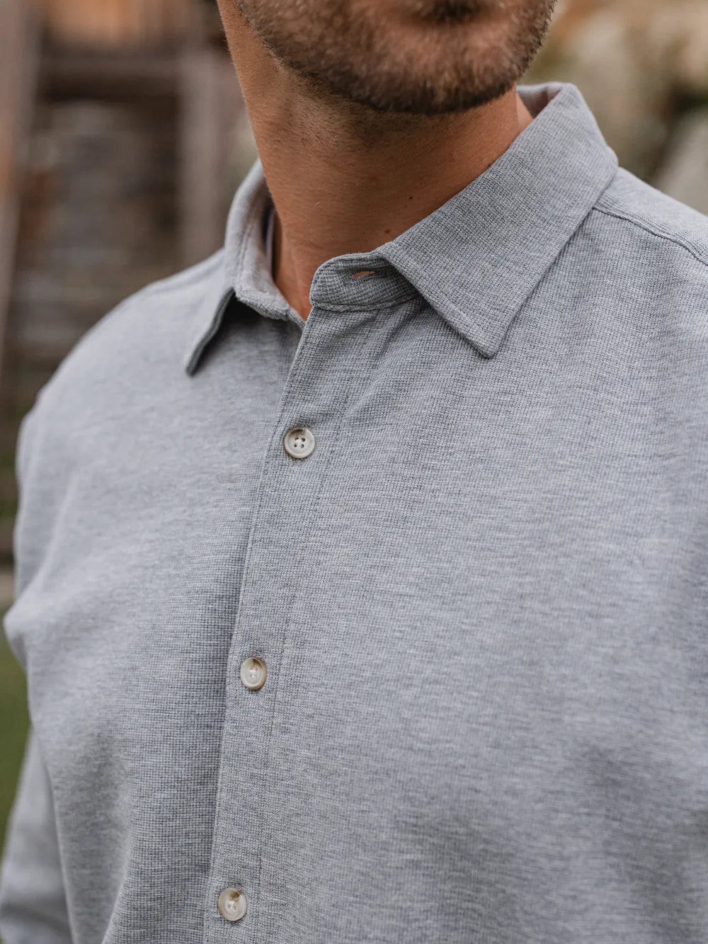 Grey Structured Button Up