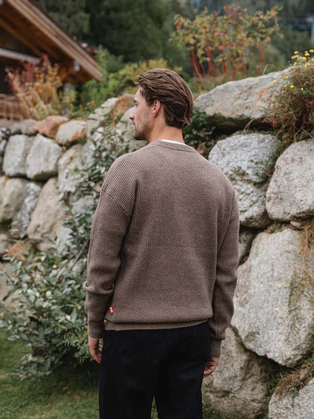 Dark Brown Knit Oversized Sweater