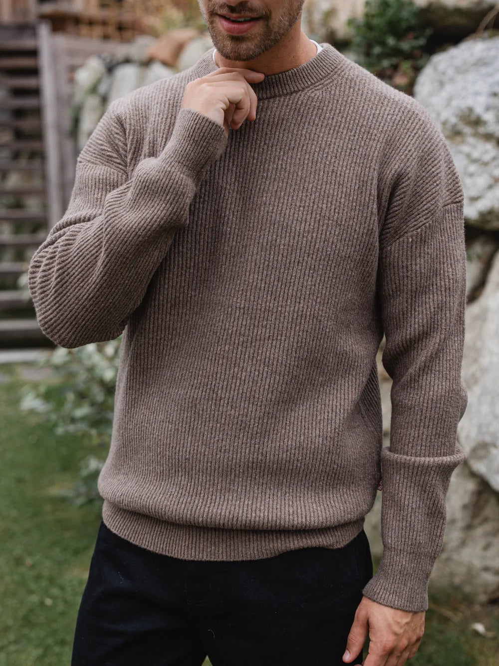 Dark Brown Knit Oversized Sweater