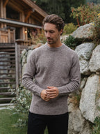 Brown Melange Detail Sweater