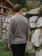 Brown Melange Detail Sweater