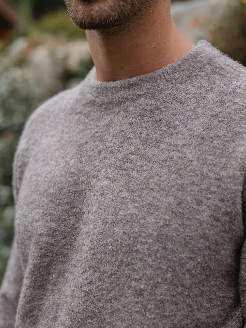 Brown Melange Detail Sweater