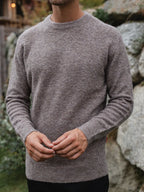 Brown Melange Detail Sweater