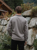 Dark Taupe Polo Zipper Sweater