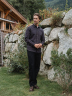 Dunkelgraues Baumwollhemd