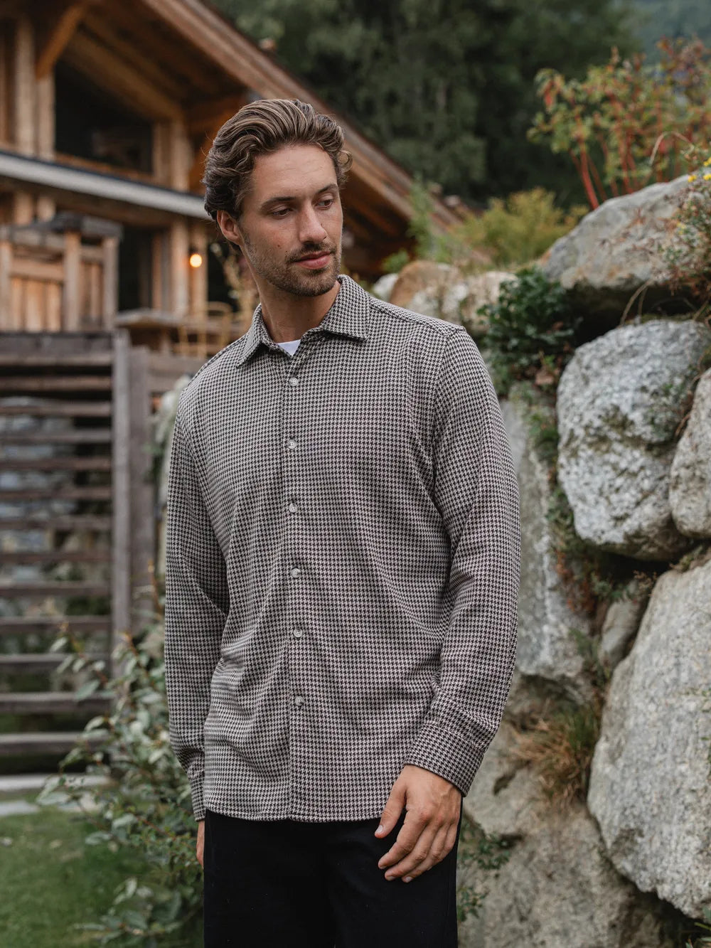 Brown Checked Button Up