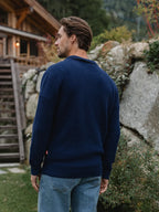 Navy Fluffy Button Polo