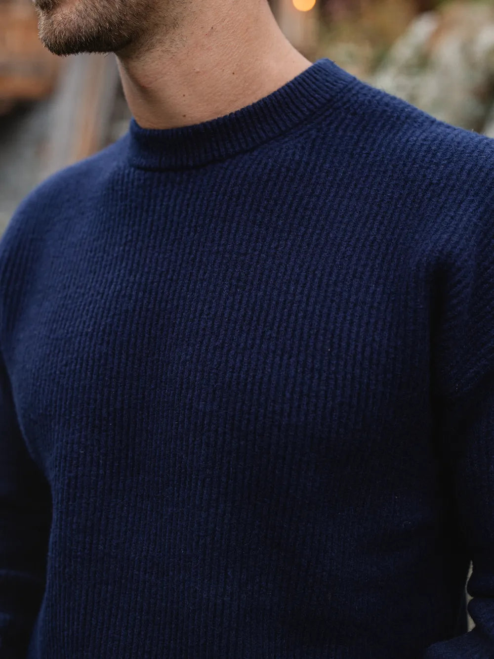 Navy Knit Oversized Sweater