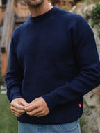 Navy Knit Oversized Sweater