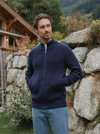 Marineblaue Strickweste