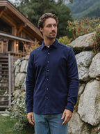 Navy Structured Button Up