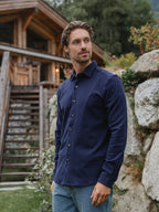 Navy Structured Button Up