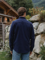 Navy Structured Button Up