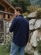 Navy Structured Button Up