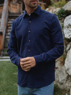 Navy Structured Button Up