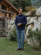 Navy Structured Button Up