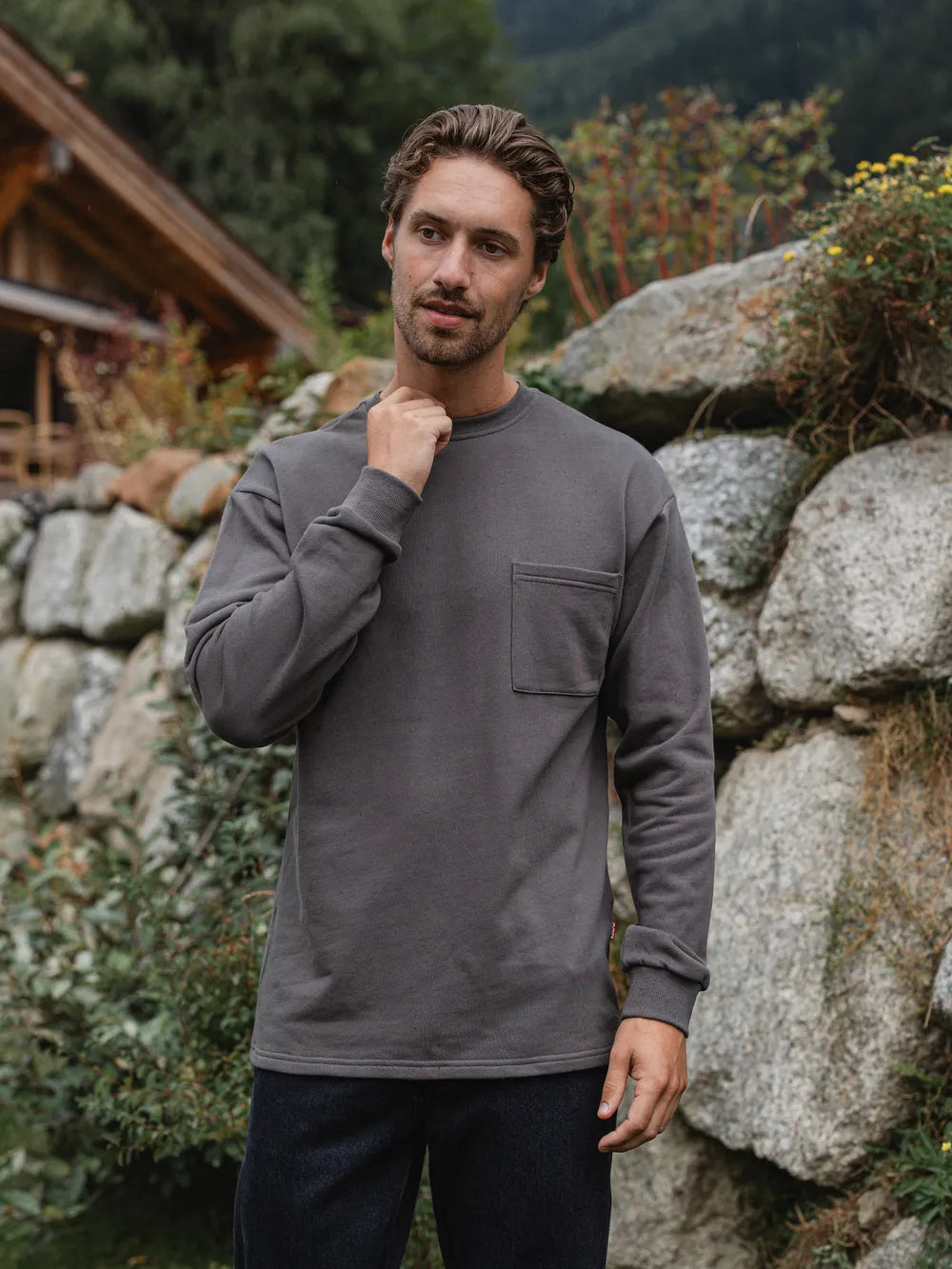 Dark Grey Cotton Longsleeve