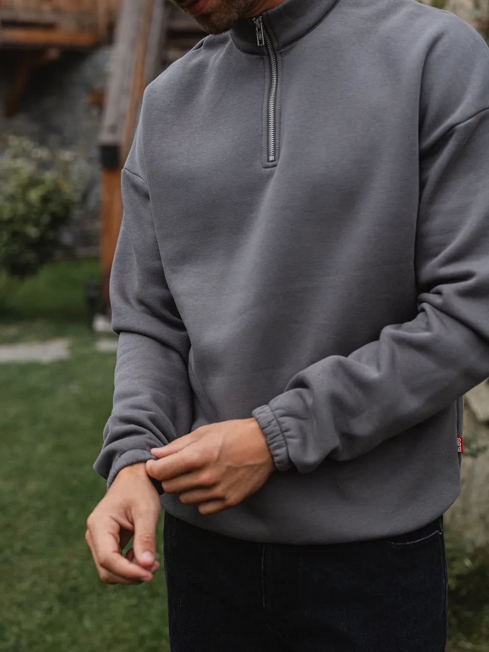 Dark Grey Halfzip Sweater