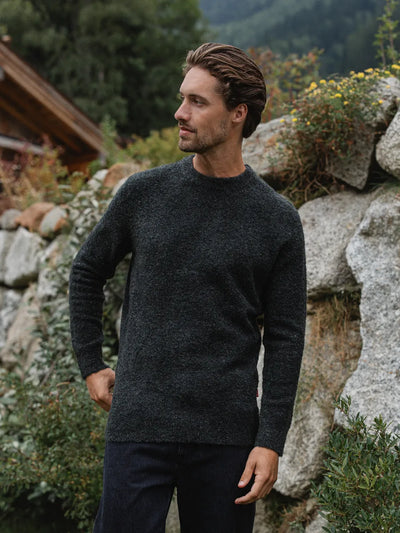 Green Melange Detail Sweater