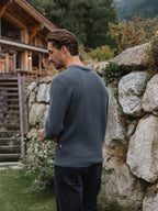 Dark Grey Fluffy Button Polo