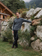 Dark Grey Fluffy Button Polo