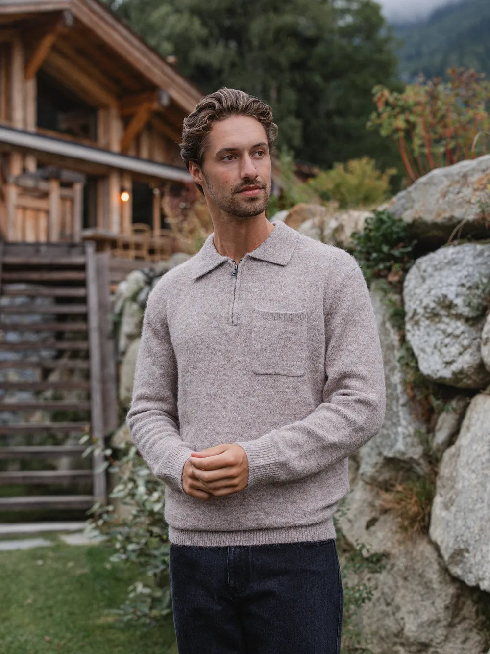 Brown Brushed Pocket Polo