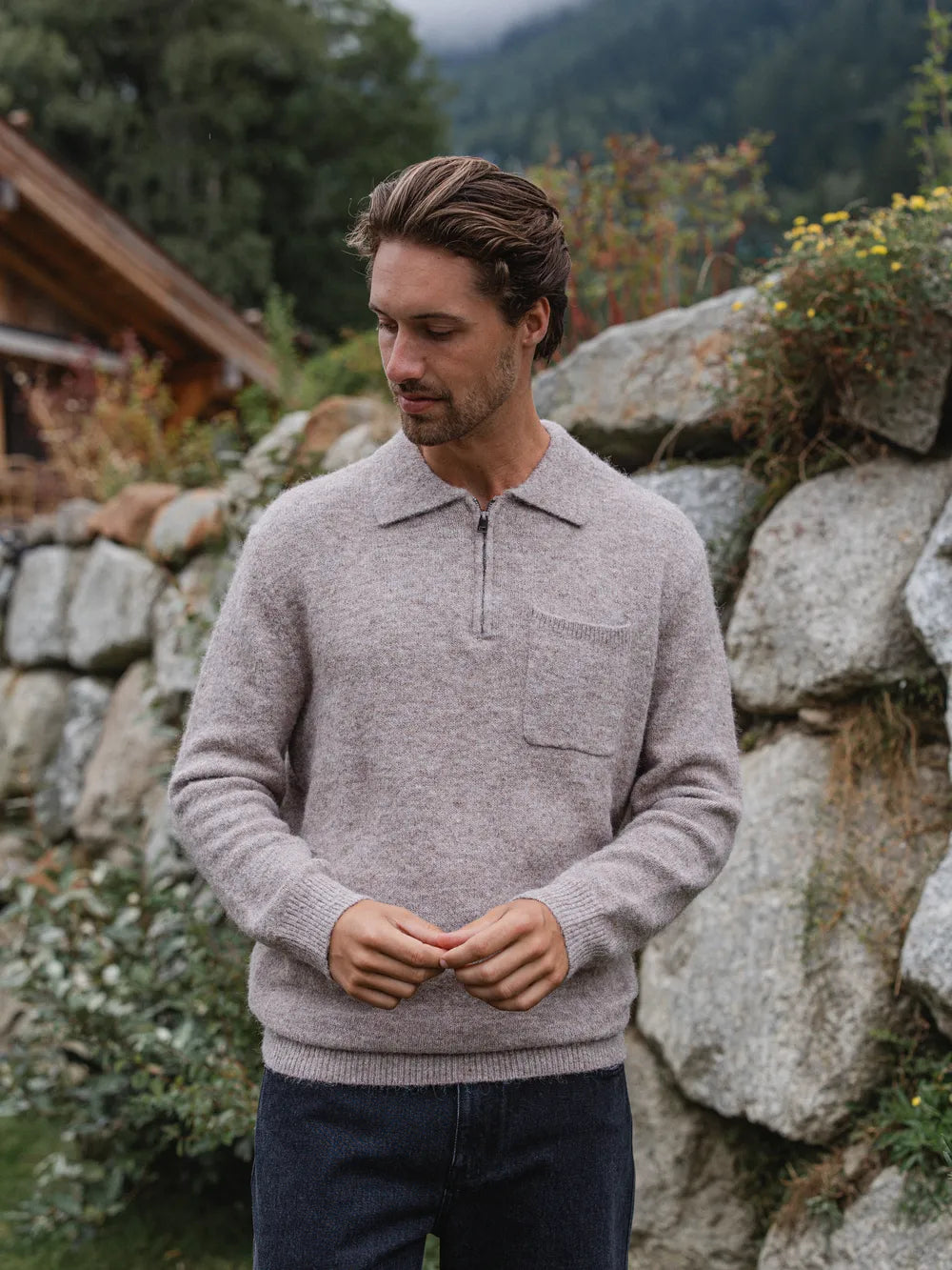 Brown Brushed Pocket Polo