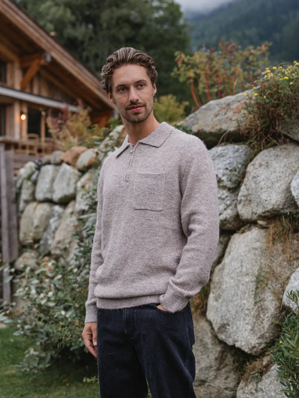 Brown Brushed Pocket Polo