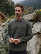 Green Knit Pocket Polo