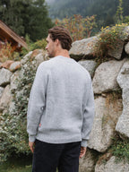 Gray Knit Oversized Raglan Sweater