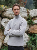 Light Grey Rib Half Zip Sweater